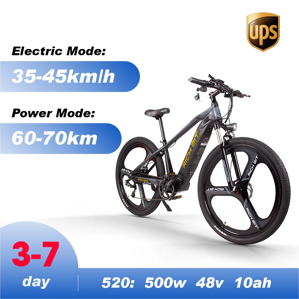 Shimano 7-Gang-Schaltung RICH BIT TOP-520 29Elektro-Mountainbike 500W MTB-Elektrofahrrad für Erwachsene 48V * 10AH Abnehmbarer Lithium-Ionen-Akku