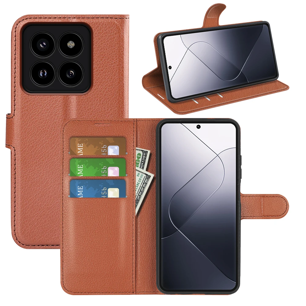 

Чехол-книжка для Xiaomi 14 Pro из ТПУ и искусственной кожи