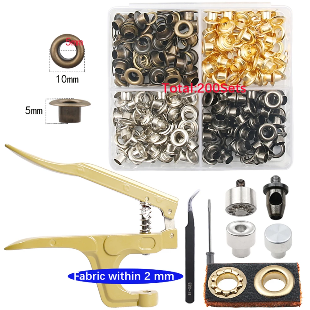 5mm Brass Eyelets Multifunctional Pliers Grommet Kit Leather Belt Scrapbooking Eyelet Tool and Accessoires For Thick Fabric eyelet punch tool set eyelet grommet ring eyelet grommet ring kit grommet eyelet kit grommet punch tool grommet tool kit grommet tool eyelet grommet dies