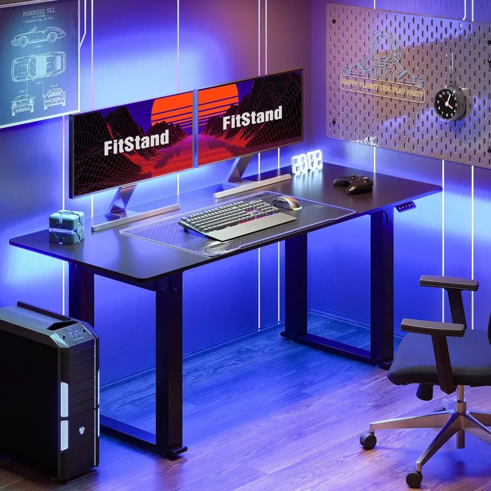 Standing Desk,with Dual motor, large 71x32 inches electric adjustable height gaming desk with splice board,desks