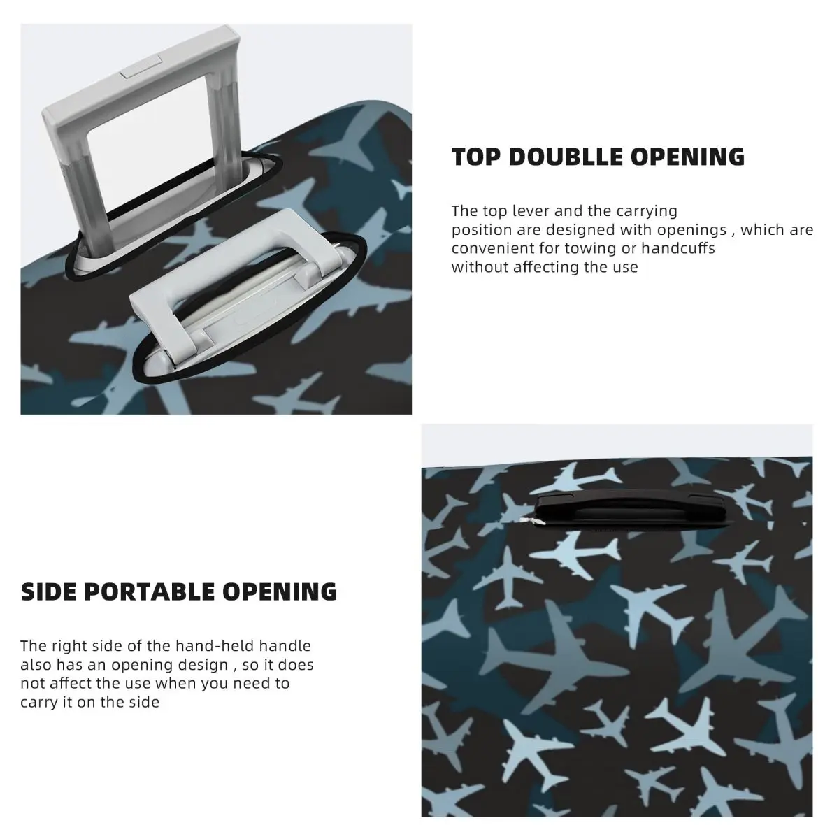 Airplane Camouflage Suitcase Cover Washable Aviation Plane Aviator Pilot Luggage Protective Covers for 18-32 inch
