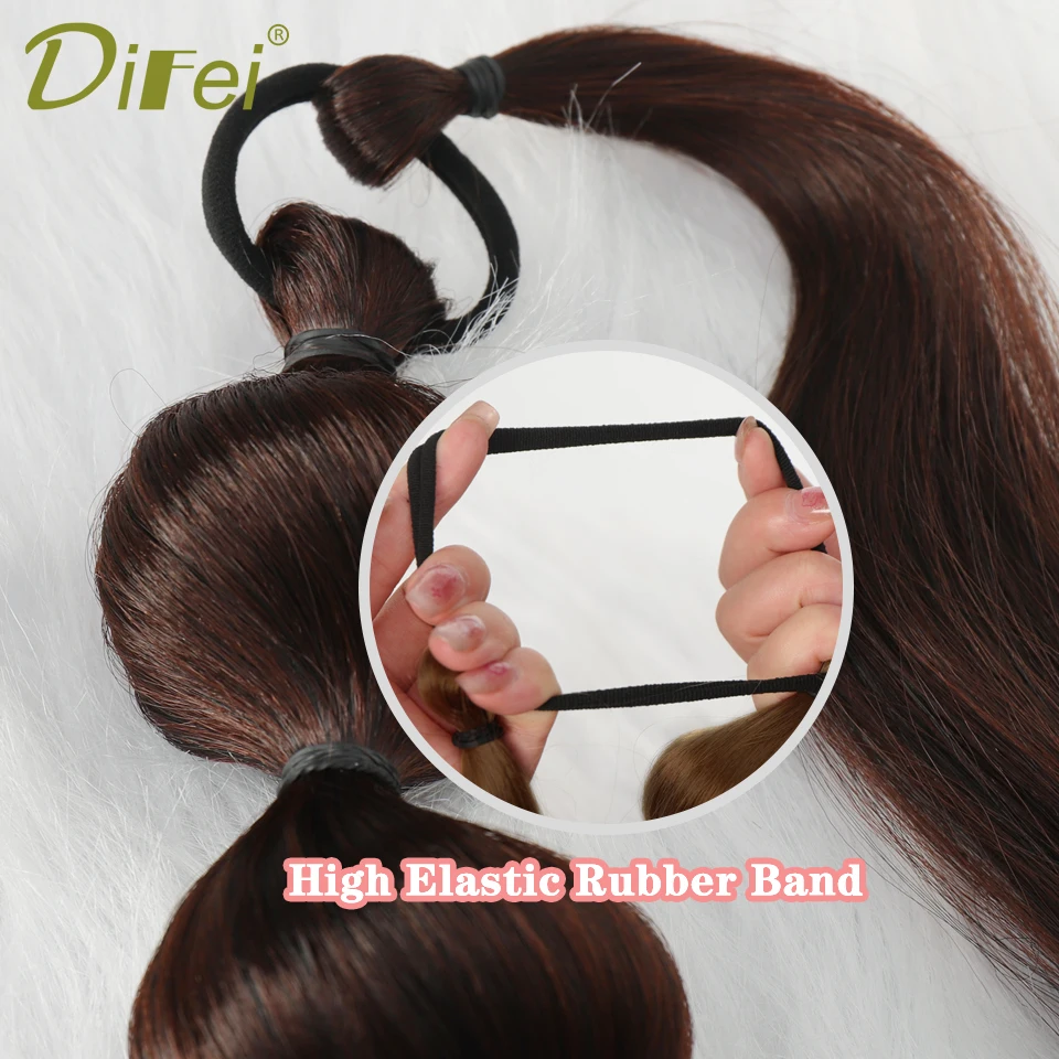 Bubble Ponytail Extension Synthetic Warp Around Ponytail Hair Extensions  For Women Lantern Bubble Ponytail Natural Black Brown