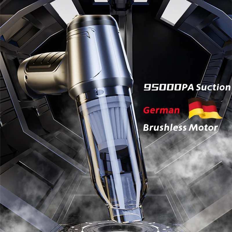 Wireless Portable Vacuum Cleaner For Car 95000pa German Brushless Motor