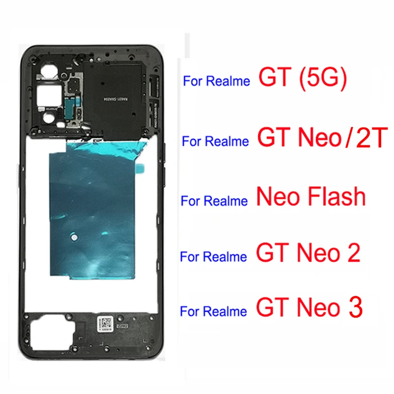 Per Oppo Realme Gt Neo Gt Neo Flash Gt Neo 2 Neo 3 Alloggiamento Telaio Centrale Supporto Telaio Centrale Con Parti Pulsanti Laterali