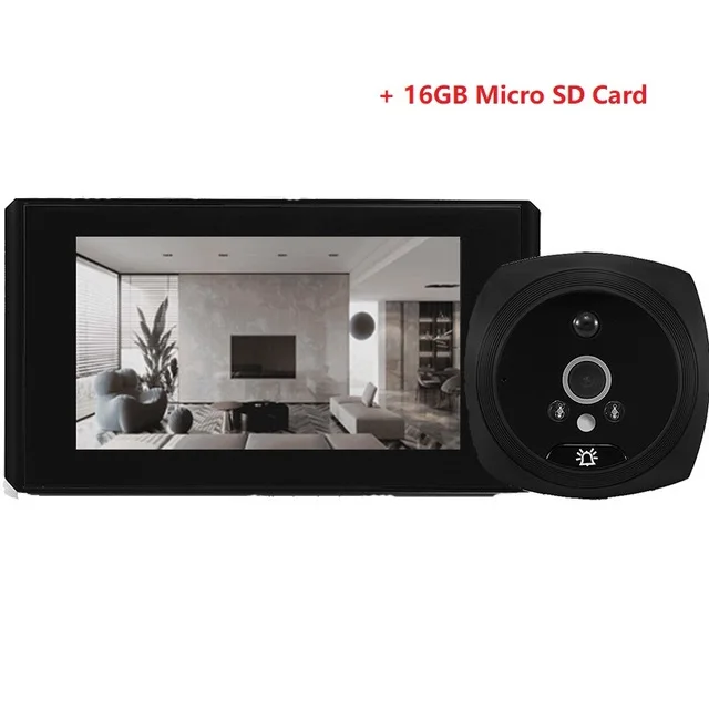 door video intercom Video Peephole Camera 4.1&Quot Display 135° Super Wide-Angle Field Of View Monitor Digital Ring Doorbell Video Voice Record camera intercom system Door Intercom Systems