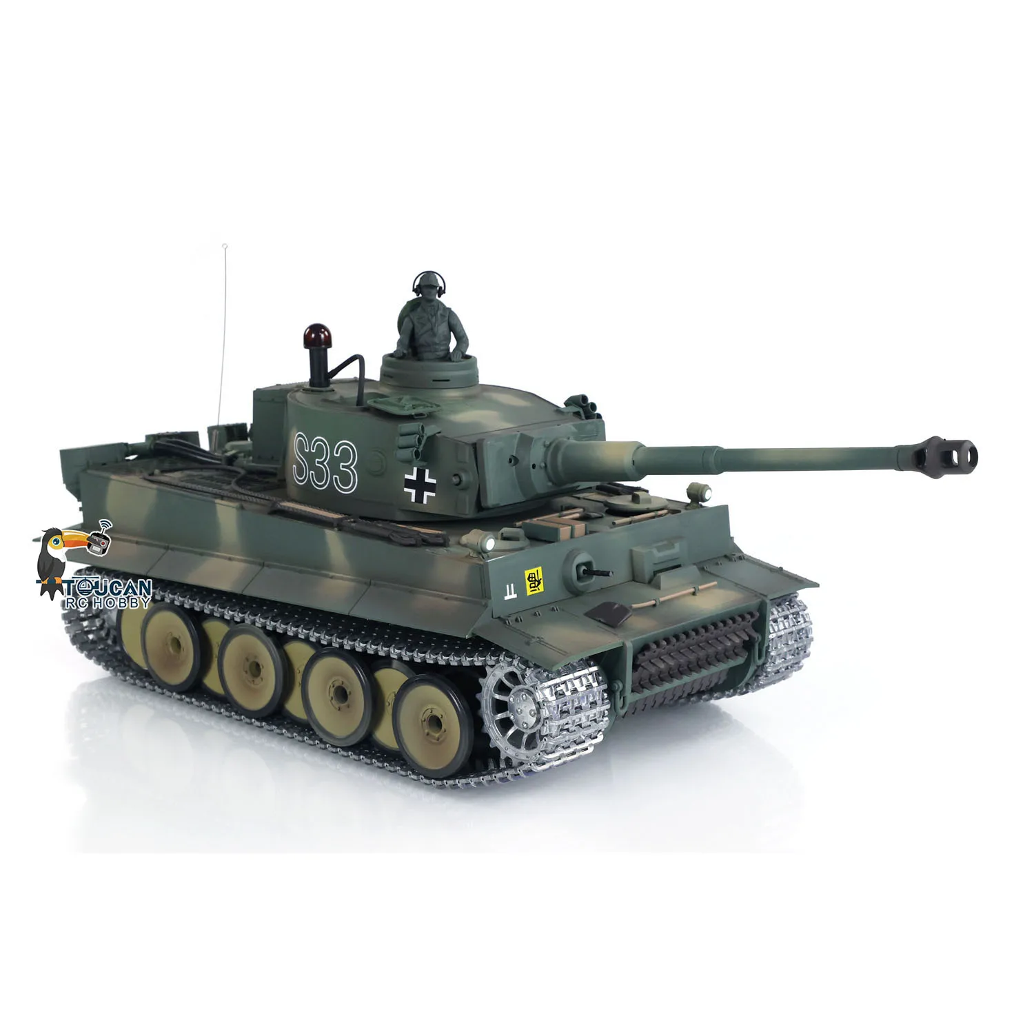 Heng Long 1/16 RC Tank German Tiger I 7.0 3818 S33 RTR RC Toys Model Remote Control Tank Battery Radio BB Pellets Smoking Model 3