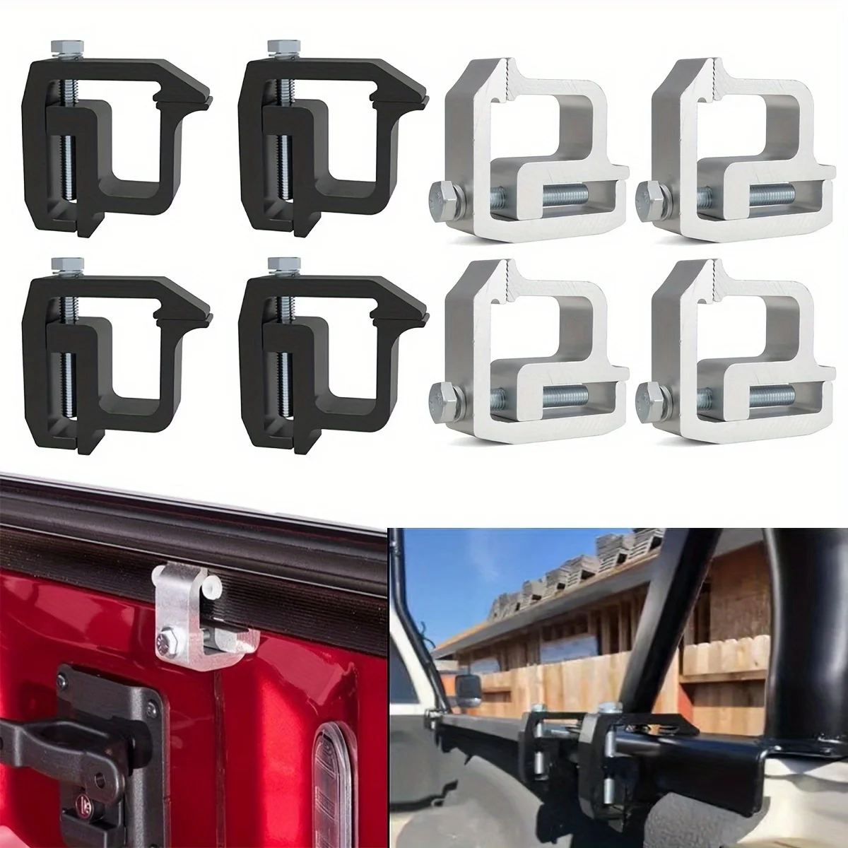 4pcs Tie Downs clamp Tte Lock Truck Cap Topper Camper Shell Mounting Clamps for Pickup Truck Add anchor points