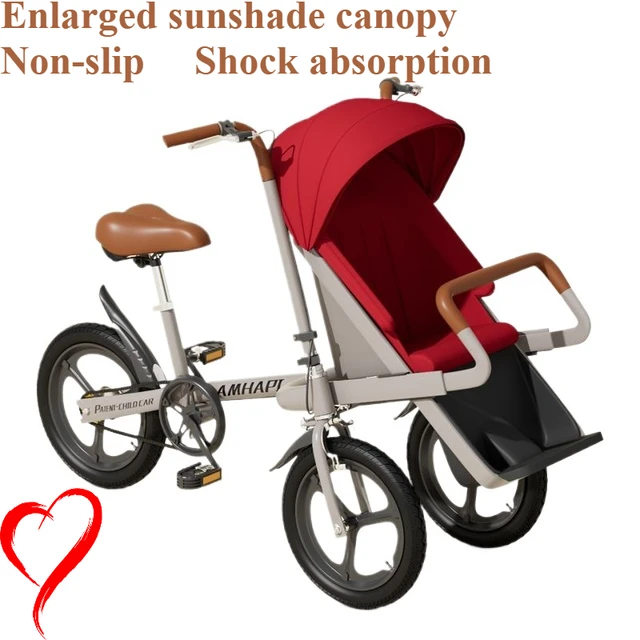 Vélo avec enfants vélo Parent-enfant 20 pouces siège avant bébé à trois roues 1