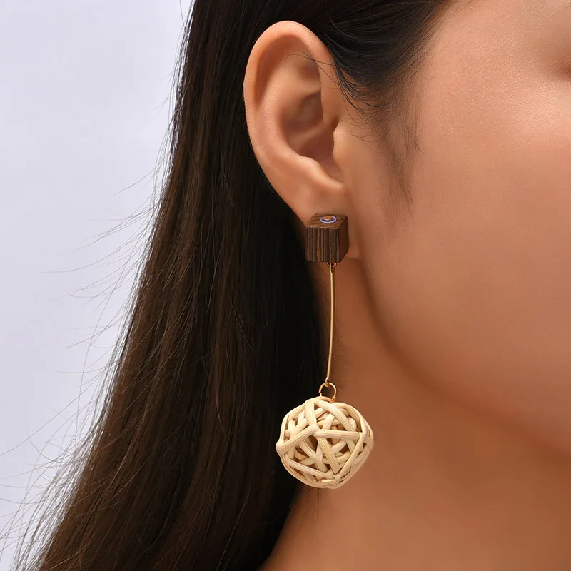 Jewellery Earrings Dangle & Drop Earrings Geometric Earrings Wooden cube earrings 