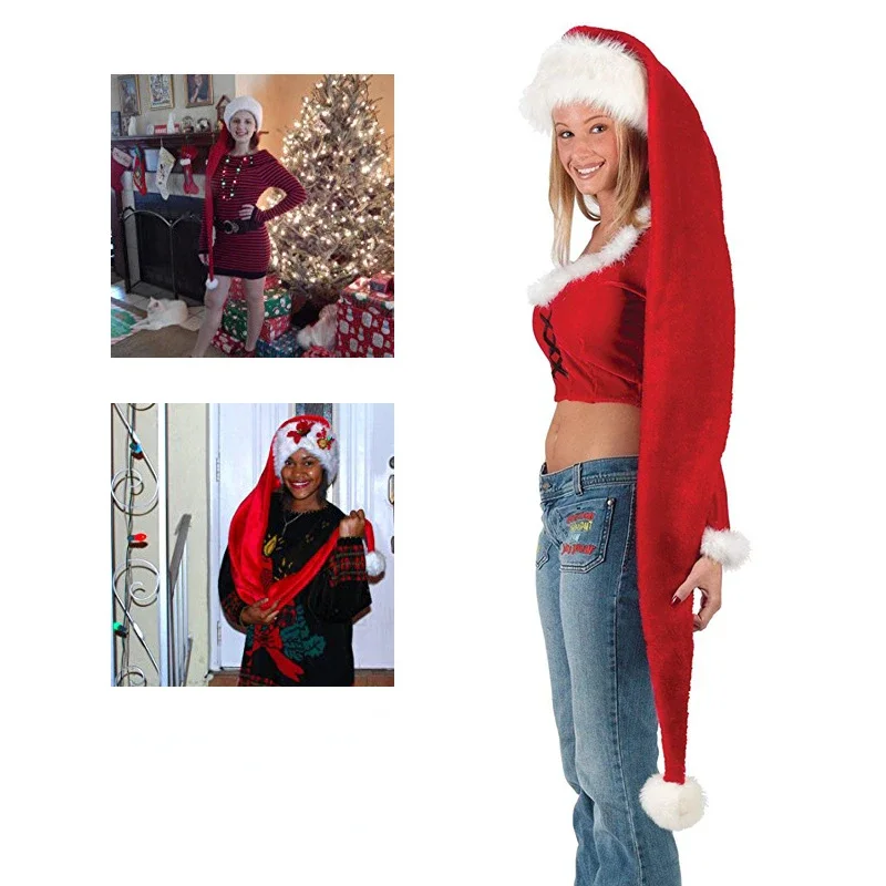 New Christmas Items Santa Hat Extended Adult Santa Hat Adult Plush Child Christmas Props santa claus hat