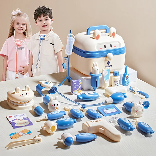 Kids Doctor Play Set – Medical Kit Toys with Stethoscope, Syringe, Dentist Tools, Educational Role Play Gift for Boys & Girls 1