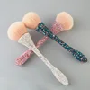 Bling Nail Dust Bush Glitter Soft Remove Dust Collector Powder Cleaning Nail Brushes With Diamond Manicure Accessories Tools Set 4