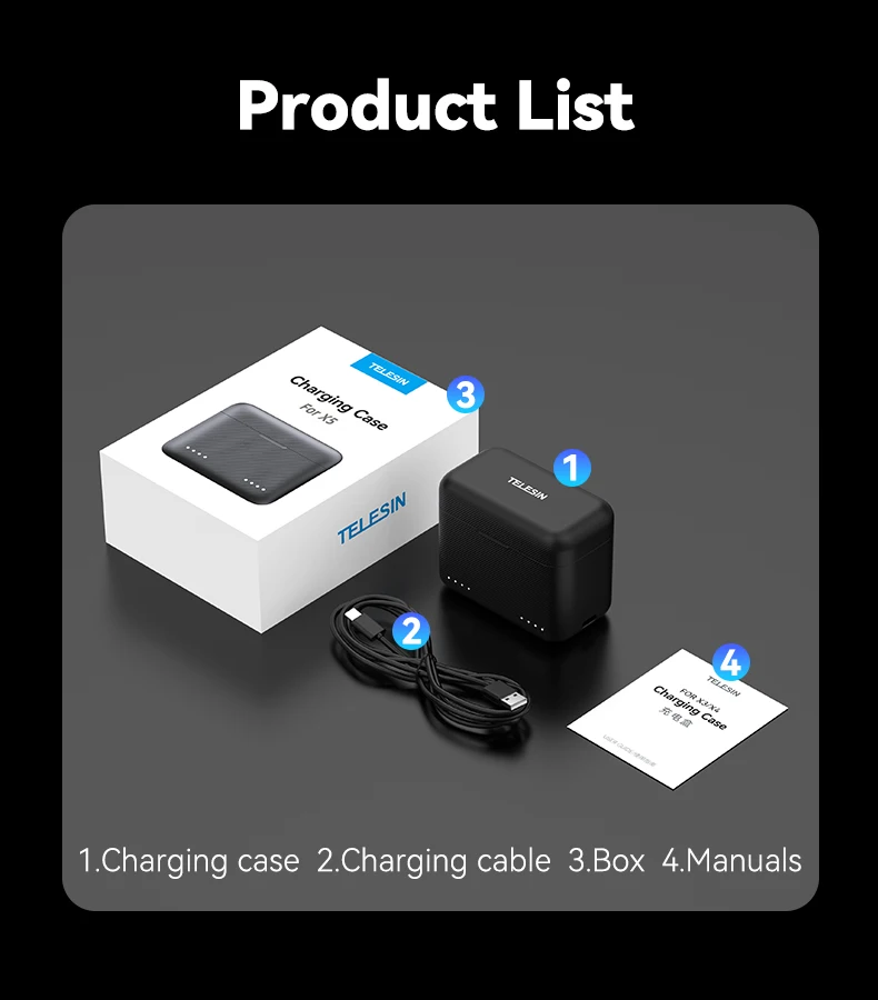 Battery Charger For X5 Battery 2 Slots TF Card Battery Storage Pocket Charger B