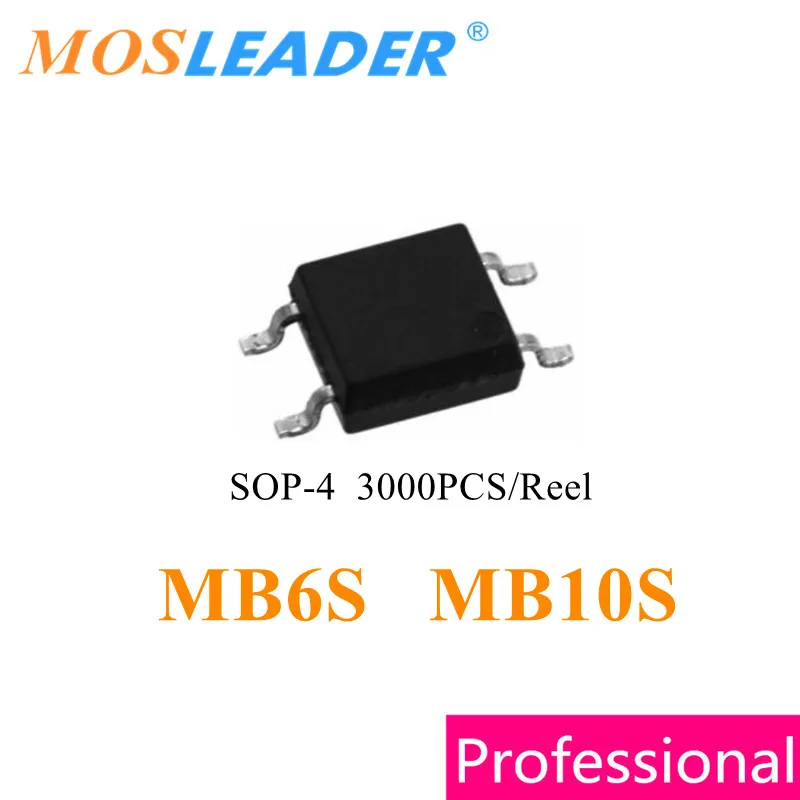 

Mosleader MB6S MB10S SOP4 3000PCS 0.5A 500mA 600V 1KV 1000V Made in China High quality Diode Rectifier bridge