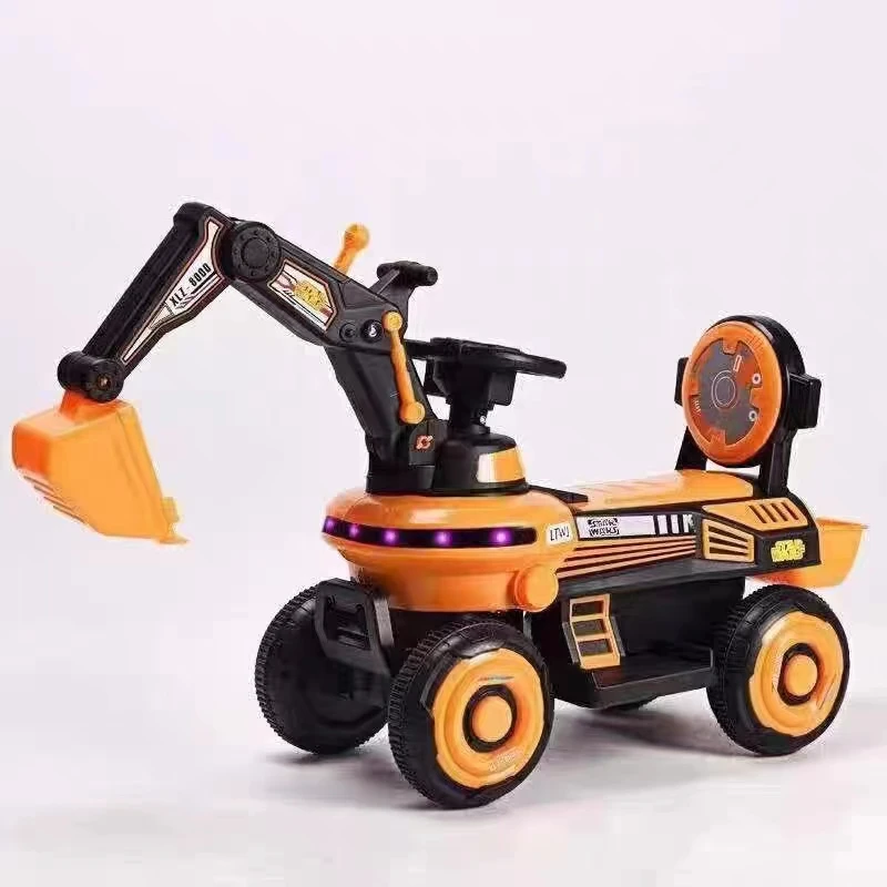 Children's Twisting Car Excavator Can Sit and Ride Baby Large Toy Music Engineering Car Excavator Outdoor Toys Ride on Toys