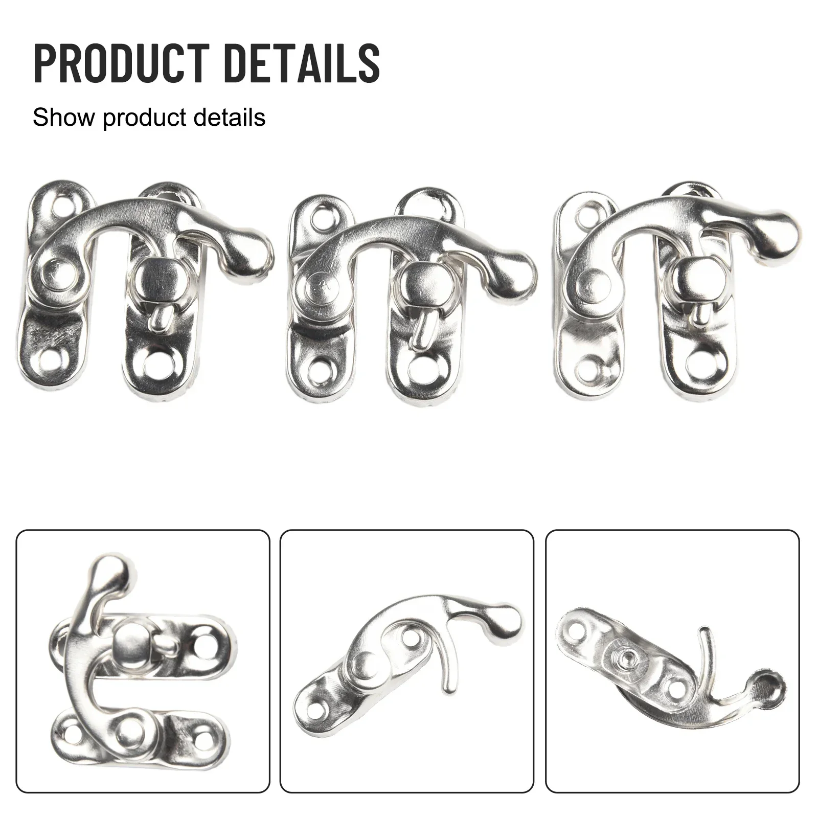 30pcs Antique Metal Catch Curved Buckle Horn Lock For Jewelry Chest Box Suitcase Buckle Clip Clasp Wooden Box Hardware