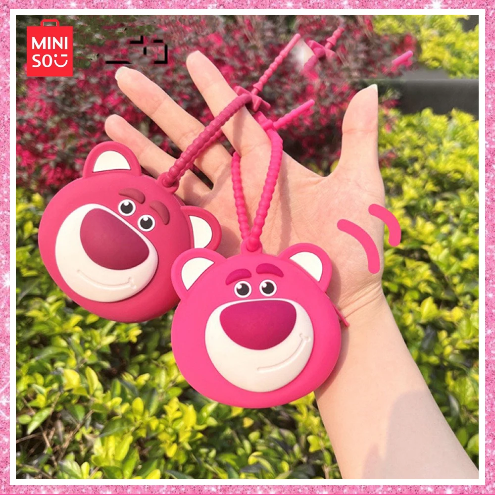 Miniso Toy Story Lotso 2024 Nuova Borsa Cute Auricolare Cartoon Silicone Key Coin Change Mini Bag Girl Birthday Gift Strawberry Bear