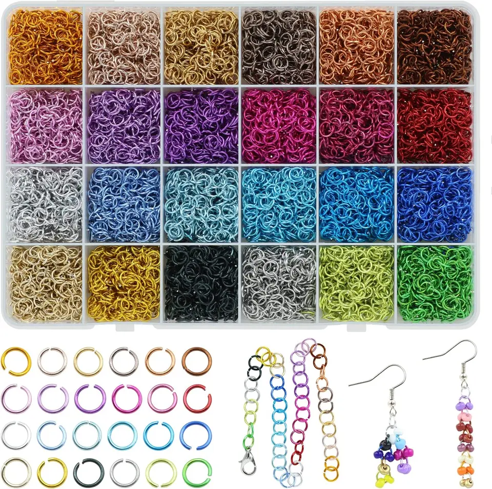 1000 Pezzi - Anelli Di Salto In Alluminio Anodizzato Calibro 20 (0,8 Mm), Anellini Aperti In Alluminio Con Diametro Esterno Di 6 Mm - Italia