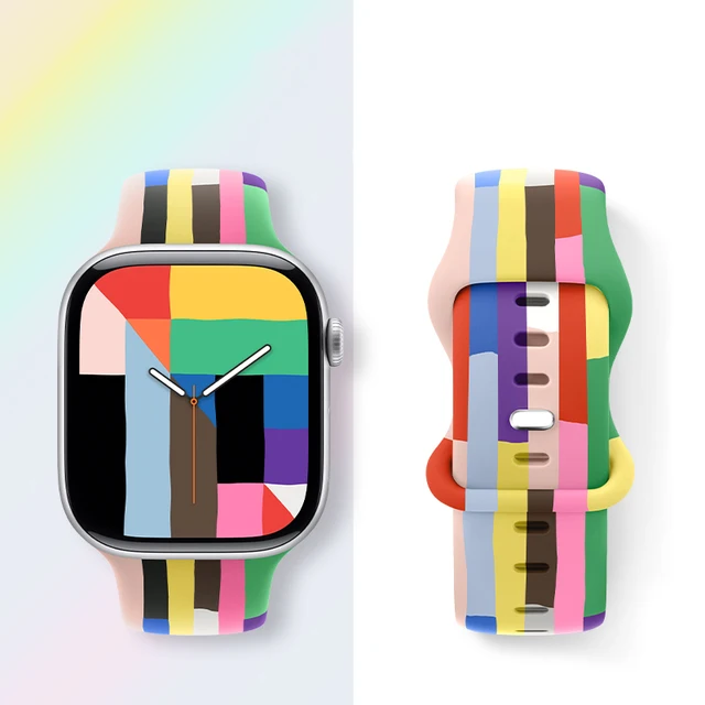 2025 New Silicone strap For Apple Watch band 10 46mm/42mm 44mm 40 38 45 41 sports bracelet iWatch series 10 98765 se ultra2 49mm 2