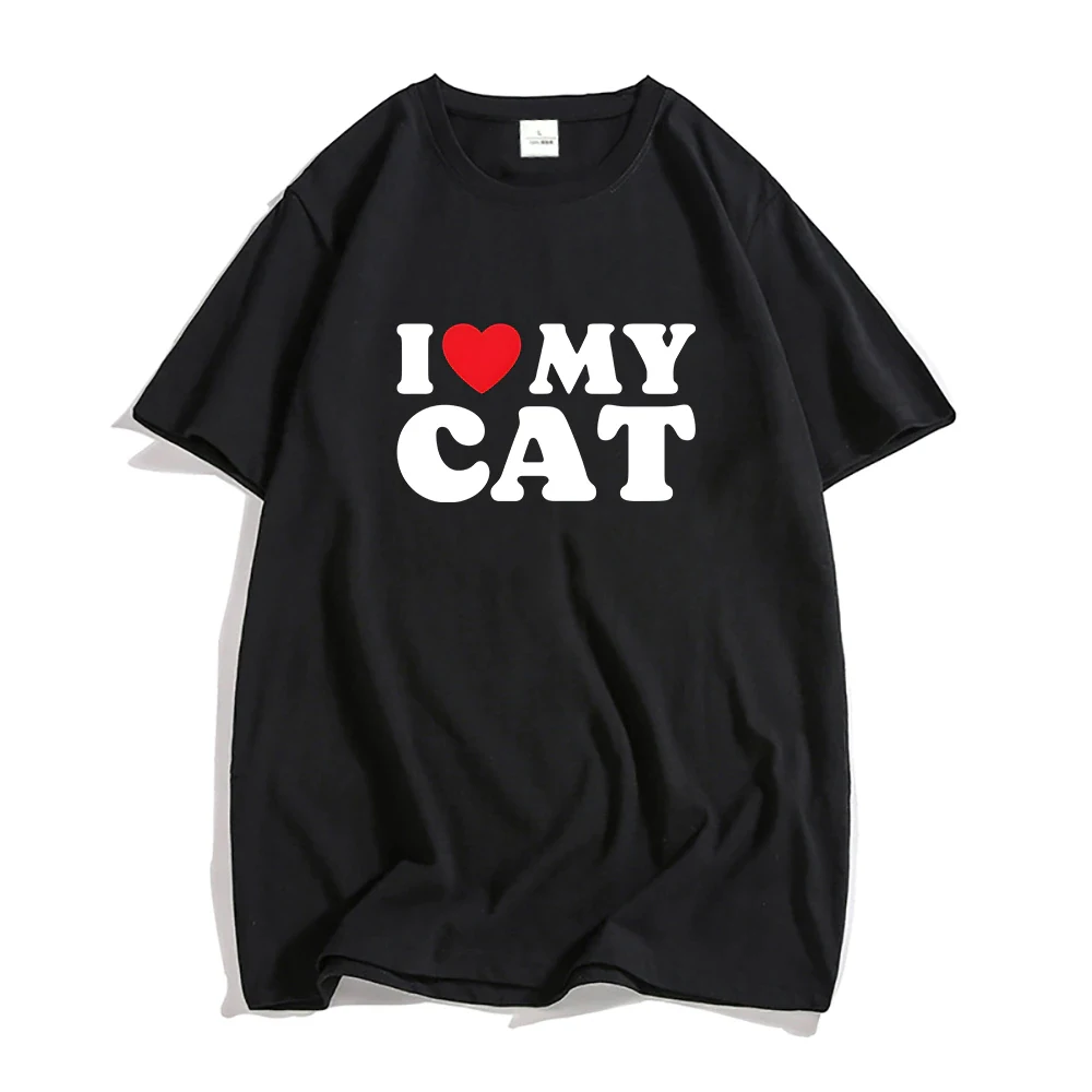 

Футболка Мужская/Женская универсальная с принтом «I Love My Cat»