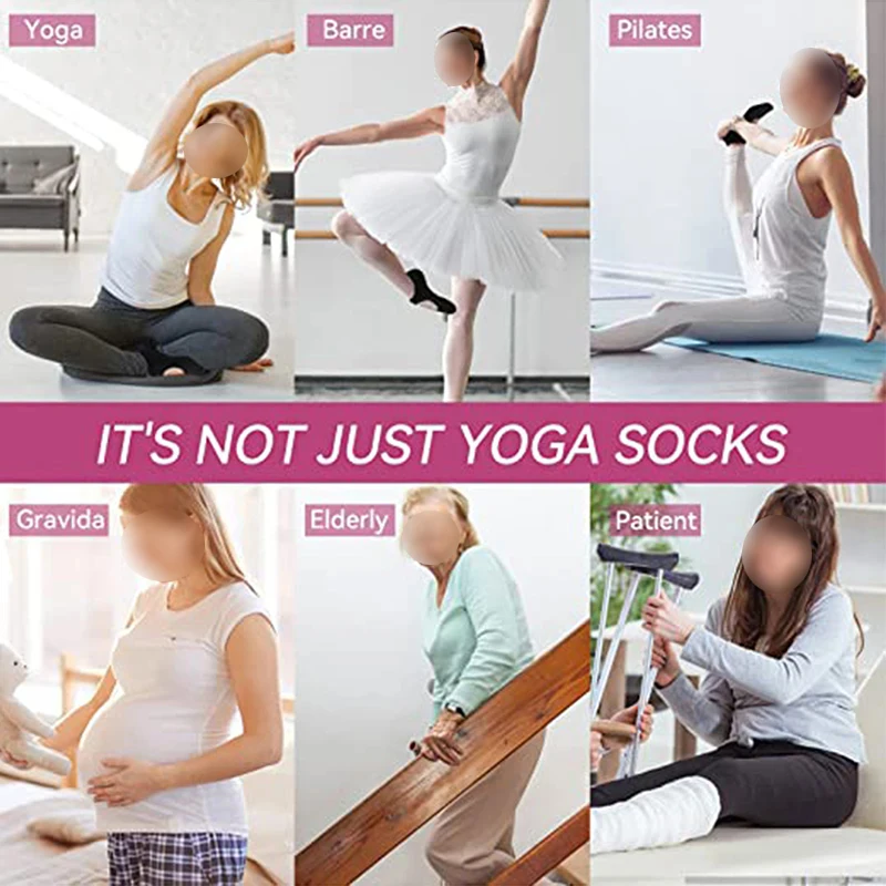 1 Pair of Breathable Yoga Socks Silicone Anti Slip Fitness Socks Cotton Sports Five Toe Socks Pilates Ballet Fitness Socks