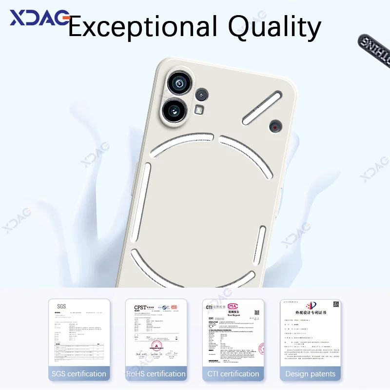Custodia originale per cellulare per Nothing Phone 1 NothingPhone1 5G 360 Custodia impermeabile con cover posteriore in silicone liquido quadrato morbido di lusso - Image 3