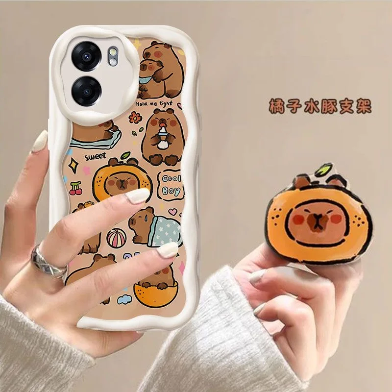 Capybara Grip Tok Holder Wave TPU Soft Phone Case