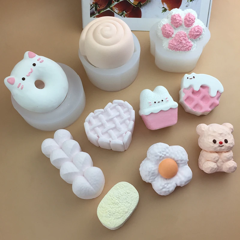 Cartoon Rubber Toy Pinch Silicone Mold DIY Handmade Glue Mold Toy Children's Play House Toys