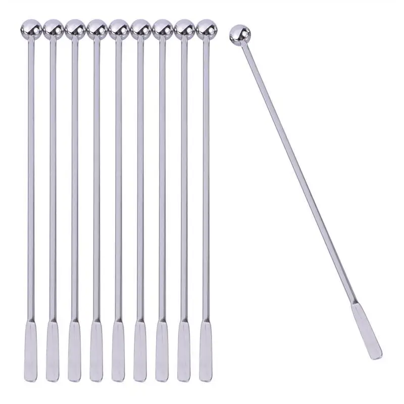 10Pcs 19cm Swizzle Sticks Coffee Stirring Spoon Paddle Stirrer Reusable Stir Sticks Beverage Stirrers Cocktail Mixing Spoon