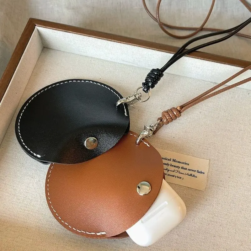 Hanging Neck Pouch Durable Headphone Storage Bag For Outdoor Biking Small Leather Bag Pendant Handy Small Object Storage
