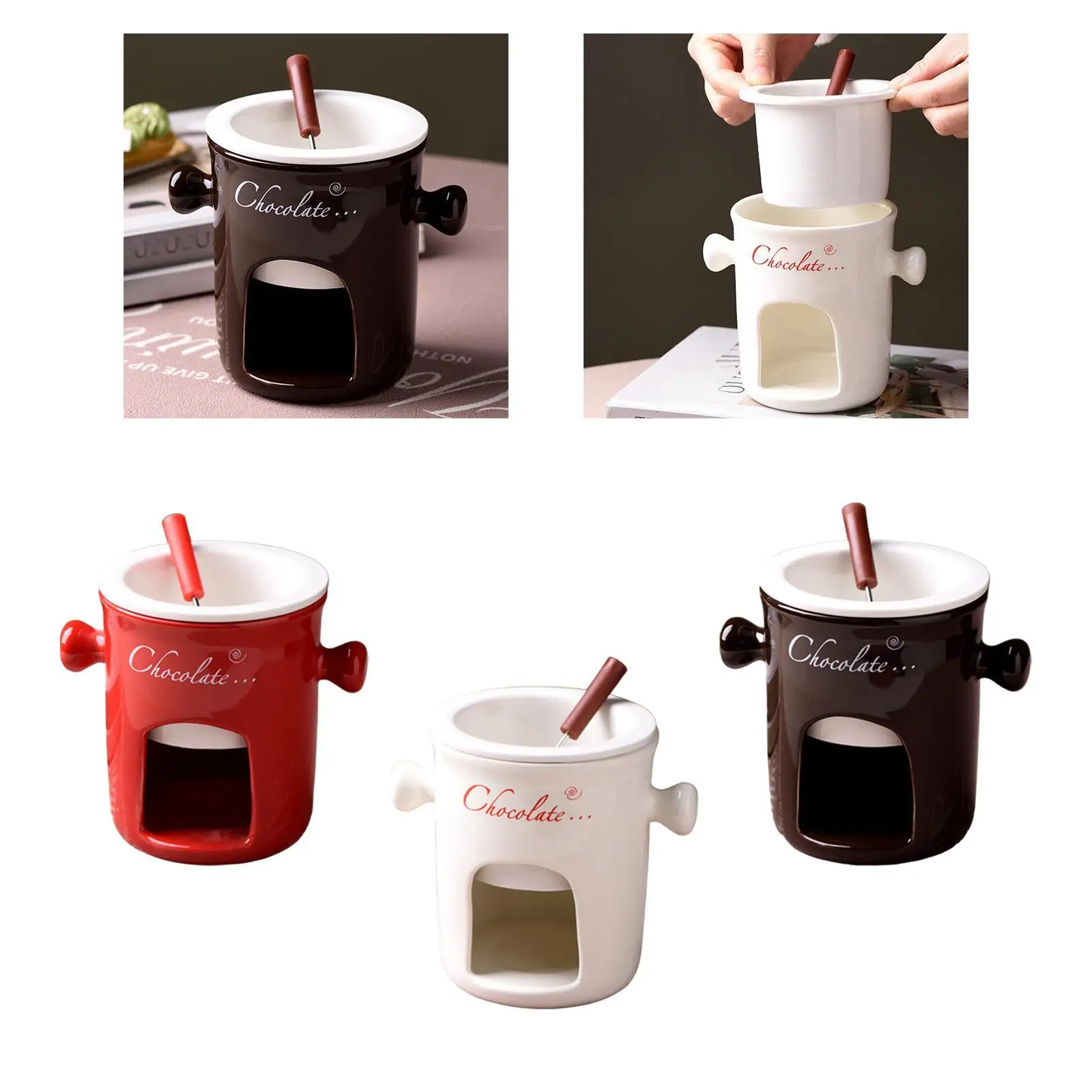 Chocolate Fondue Pot Chocolate Fondue Mug for Anniversary Engagement Dinner