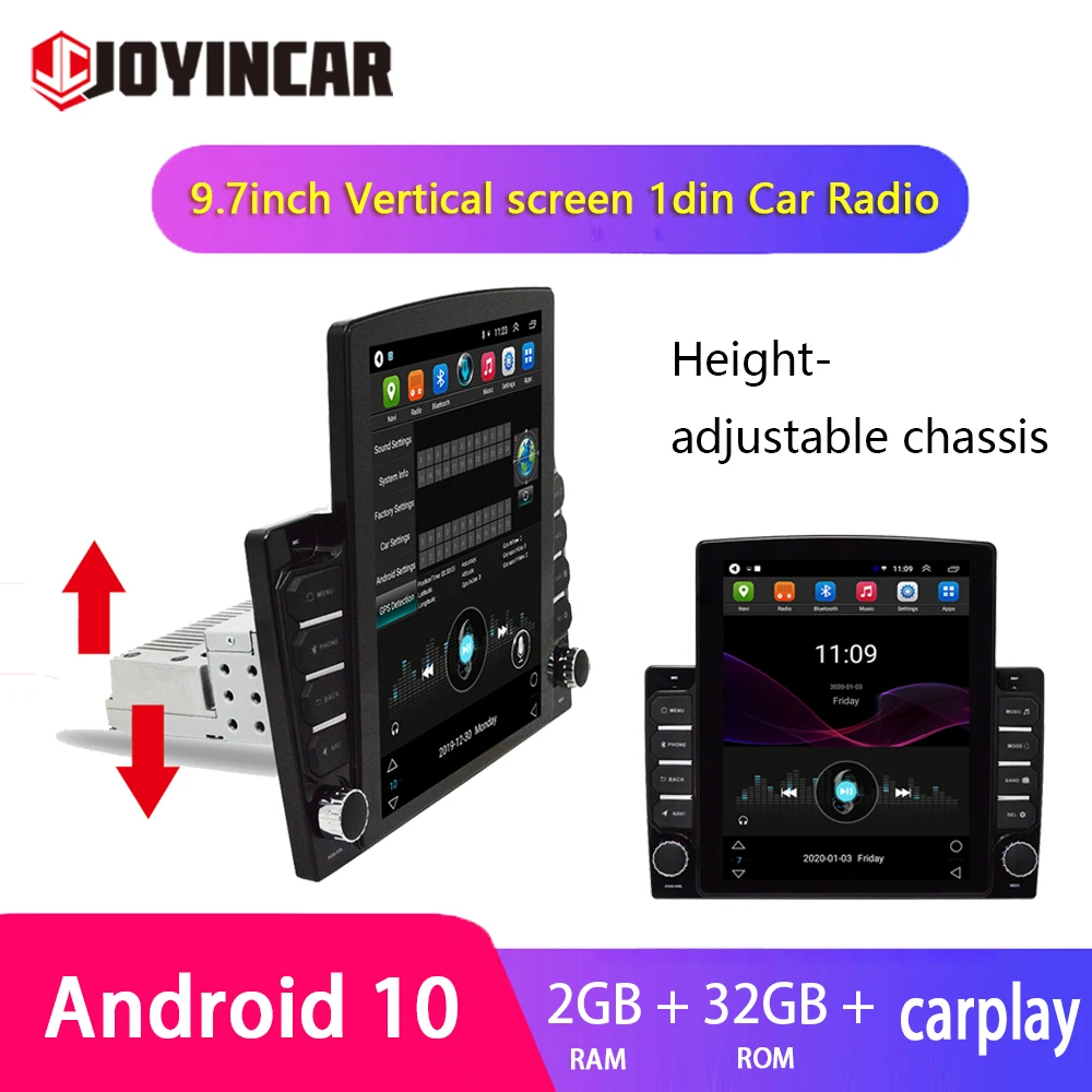 10 1din Android 9.1 Adjustable Multimedia Video Player Autoradio