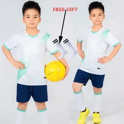 Custom Kids Soccer Jersey Set - Personalized Breathable Football Uniform for Children (White Not Custom)