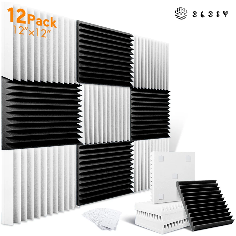 FoamPanelAcoustic12PackHomeOfficeRecodingStudioSound