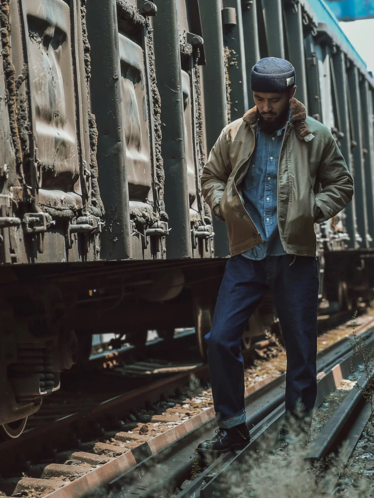 Rugged Bronson Submarine N-1 Deck Jacket 100 Wool Lining