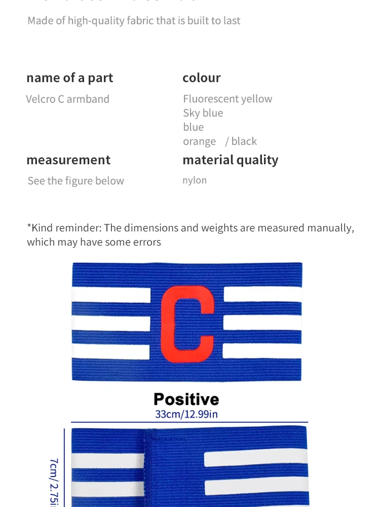 Description Picture 4 of itemAdjustable Football Captain's Armband for Adults and Youth - Comfortable and Durable Soccer Band for Team Captains