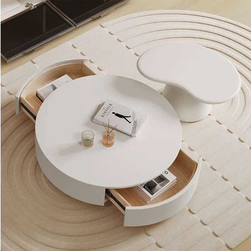 

Modern Style White Paint Size Apartment Living Room Luxury Home Modern Simple Desk Round Dining Table De Salon Luxury Furniture