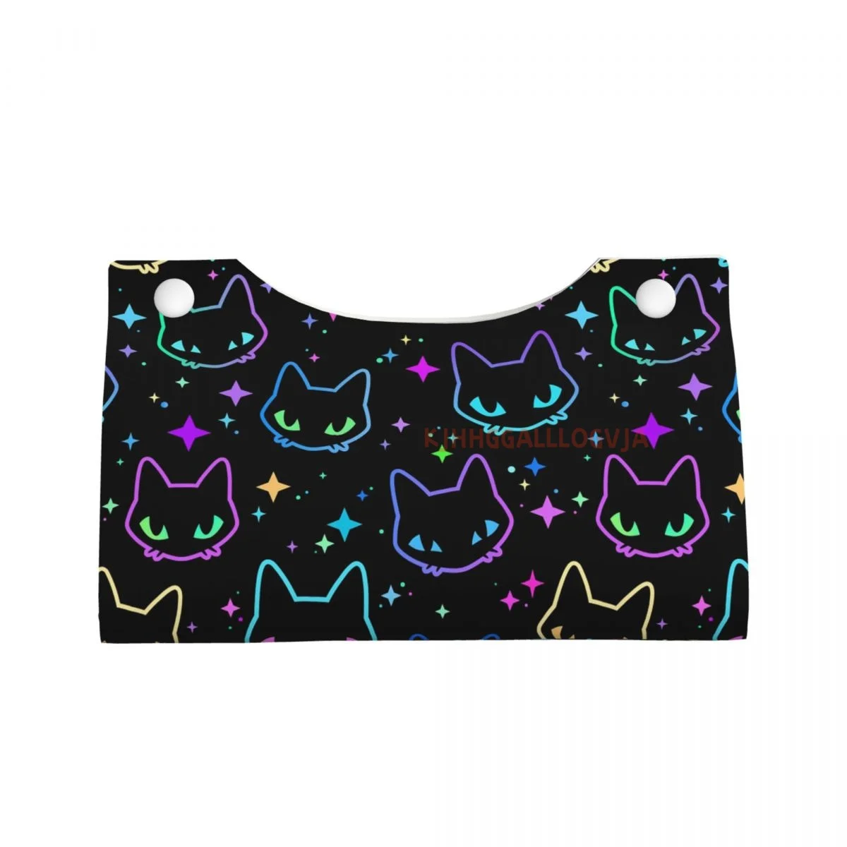 Colorful Cat Heads Facial Tissue Box Cover Rectangular 1908 Pink Green PU Leather Tissue Box Holder 4