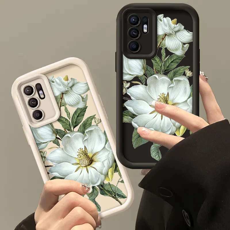 Floral Art Silicone Phone Case – Anti-Drop Soft Cover