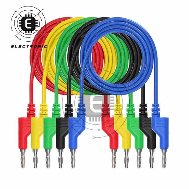 Câble de Test en Silicone souple, fiche banane à banane, fil de Test pour  multimètre et alimentation électrique, 4 couleurs, 4 pièces 1M 4mm -  AliExpress