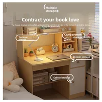 Desk, bookshelf, integrated computer desk, home bedroom, small table for students to learn to write 3