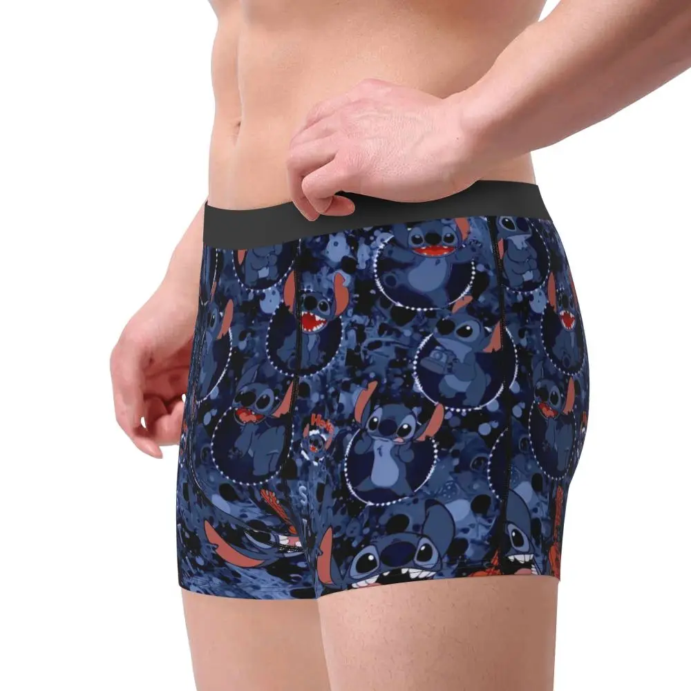 Custom Stitch Lion Cute Boxers Shorts Men's Disney Movie Briefs Underwear Fashion Underpants