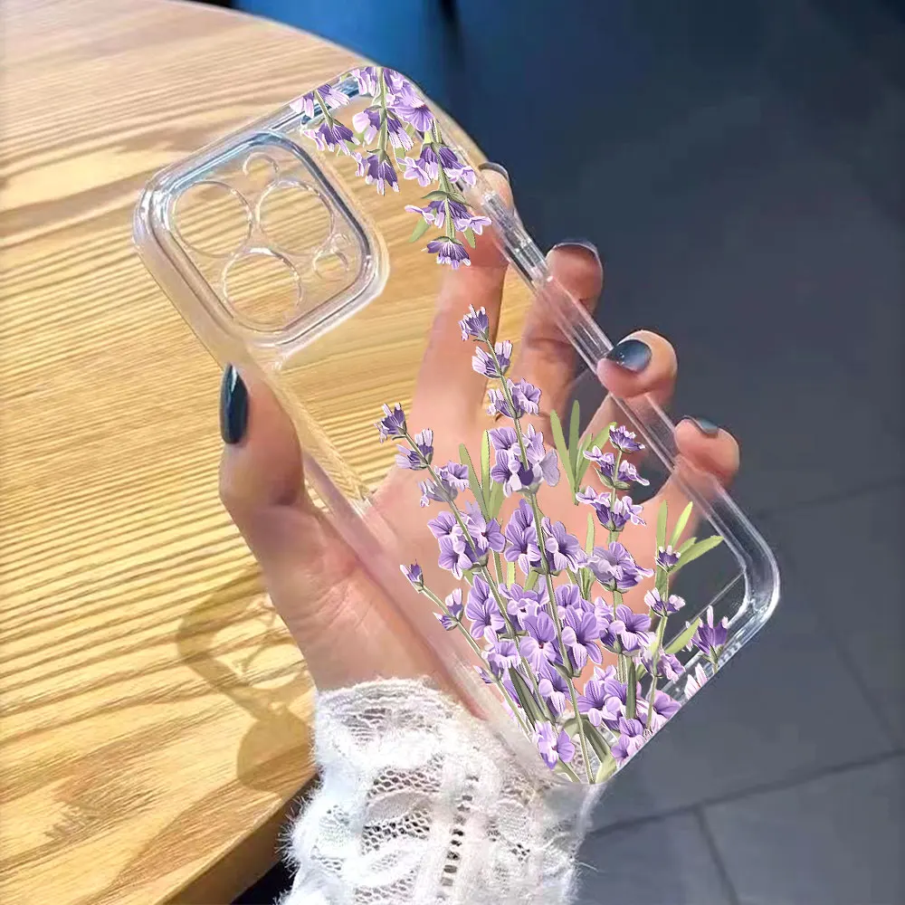 Elegant Purple Lavender Floral Phone Case - TPU Protective Cover