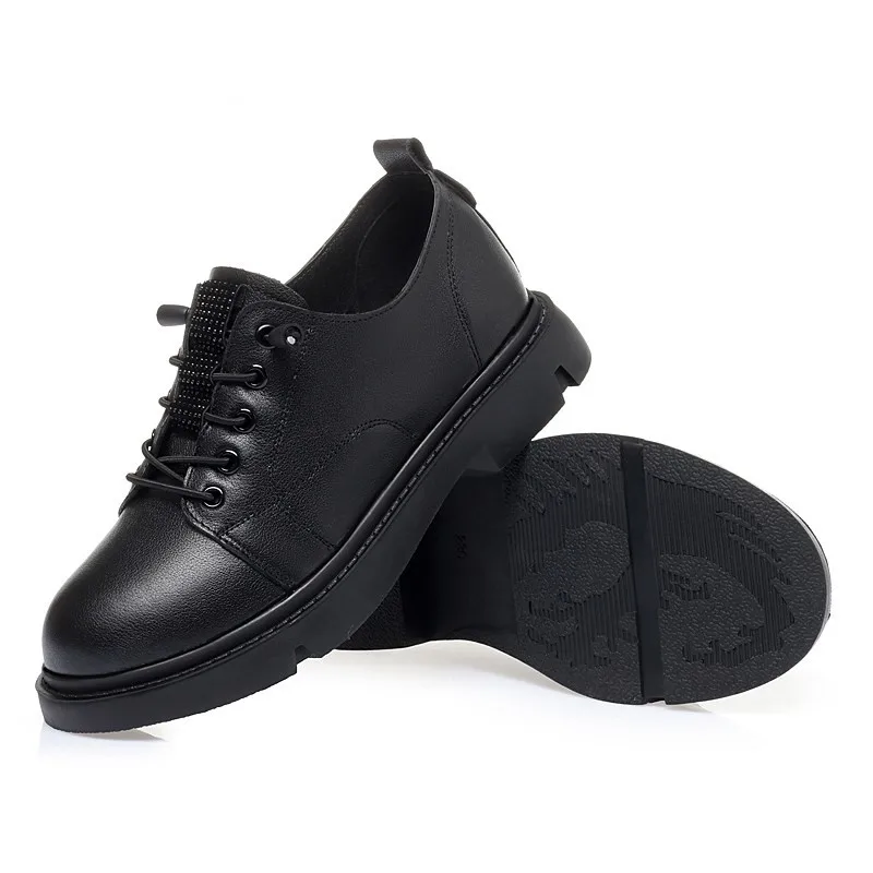 AIYUQI Women Spring Shoes Lace Up New Genuine Leather Fashion Oxford Shoes Ladies Non-slip Large Size Female Student