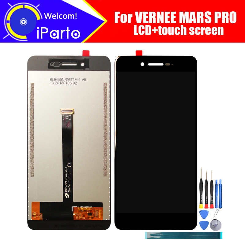 

ЖК-дисплей с тачскрином Vernee Mars PRO, 100% '', инструменты и клей в комплекте