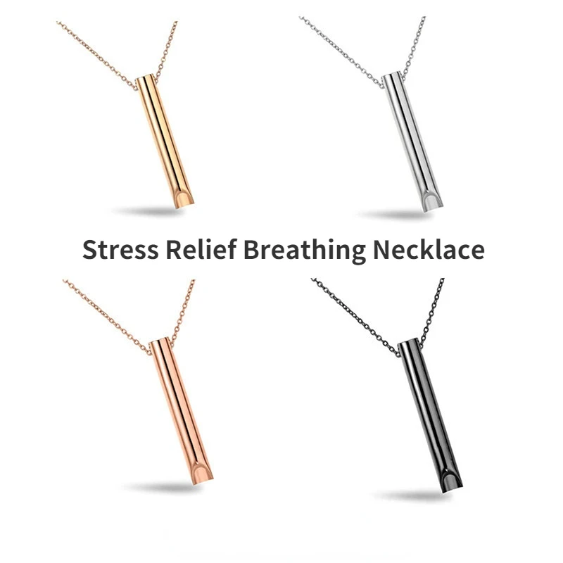 StainlessSteelAnxietyNecklaceforWomenMindfulMeditationBreathing