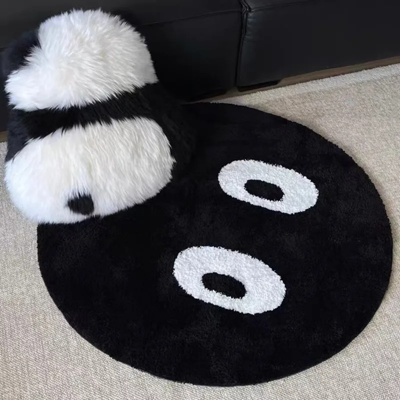 

Top Quality Cute Eye Pattern Billiards 8 Ball Rug Round Tufting Soft Chair Pad Anti-slip Bath Floor Mat Kids Bedroom Carpet 2023