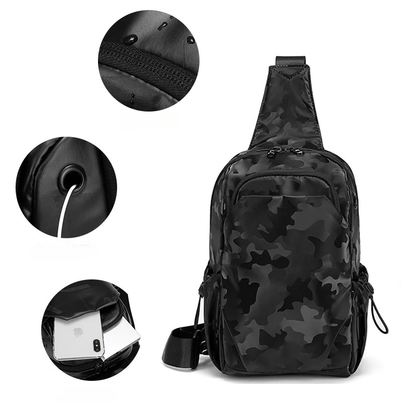 Men's Trendy Chest Bag Oxford Cloth Sports Shoulder Bags Casual Outdoor Crossbody Bag сумка мужская