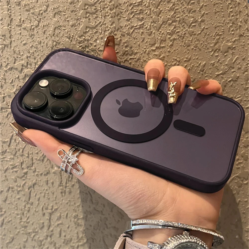 Magnetische draadloze oplaadhoesjes voor iPhone 14, 13, 12, 11 Pro, Max en 15 Plus, schokbestendig en met bumperbescherming
