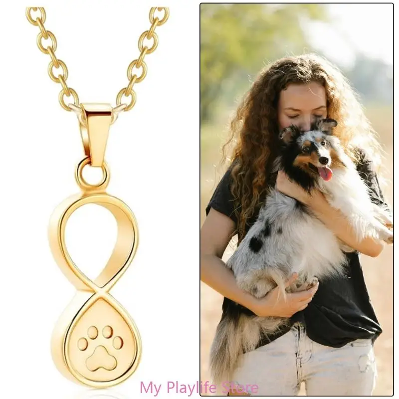 Infinity Shape Pet Urn Necklace Stainless Steel Pet Ashes Container Cremation Jewelry for Eternal Love and Memory Supplies